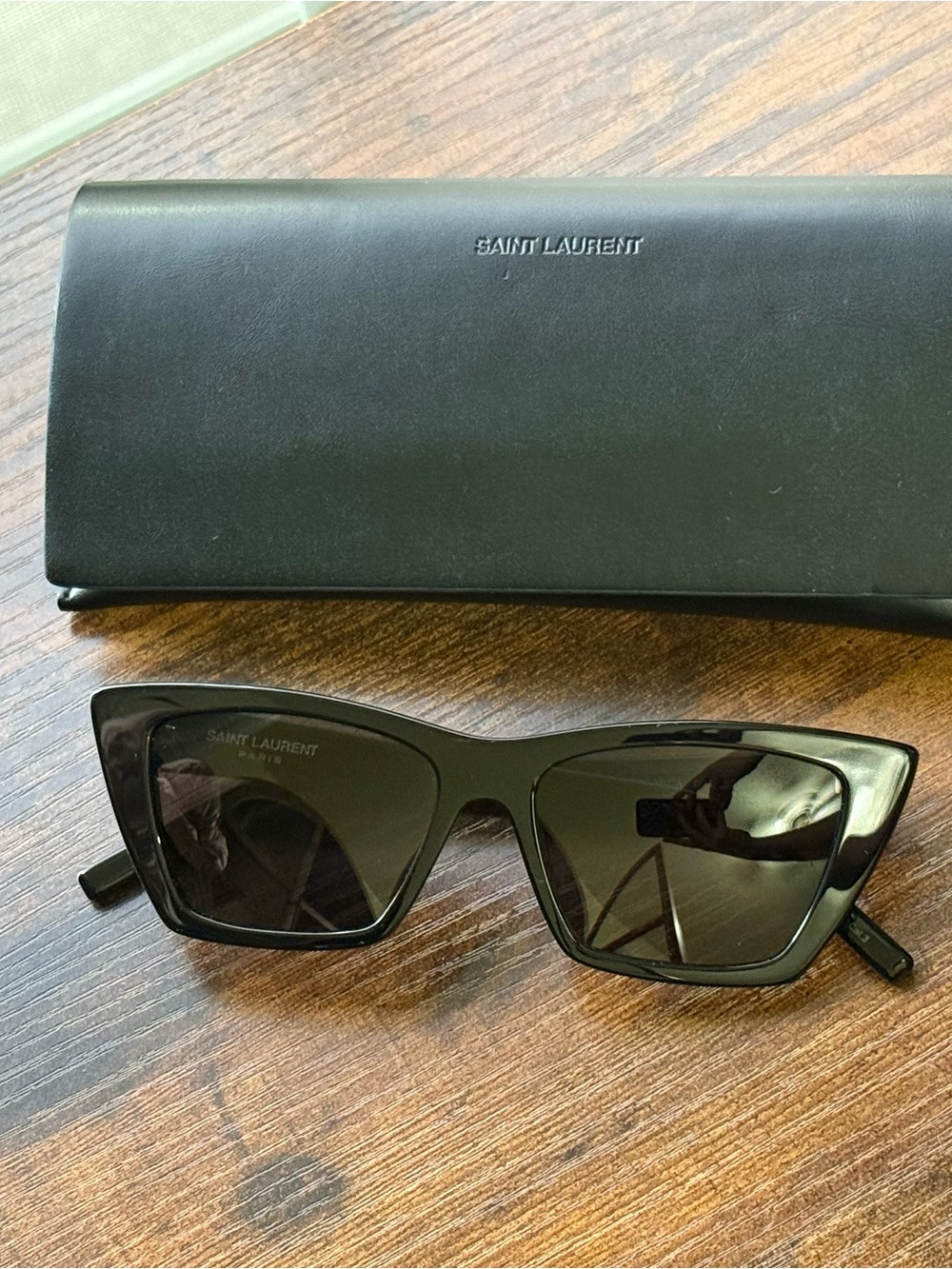 Saint Laurent Glossy Black Cat-Eye Sunglasses